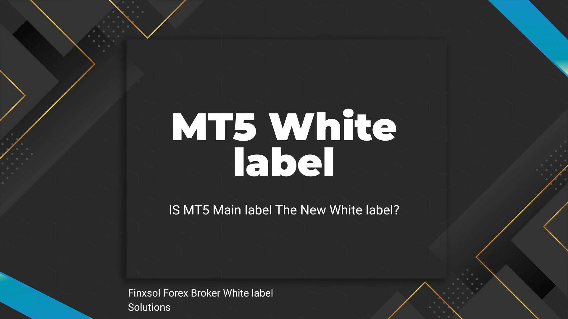 MT5 White label Solutions