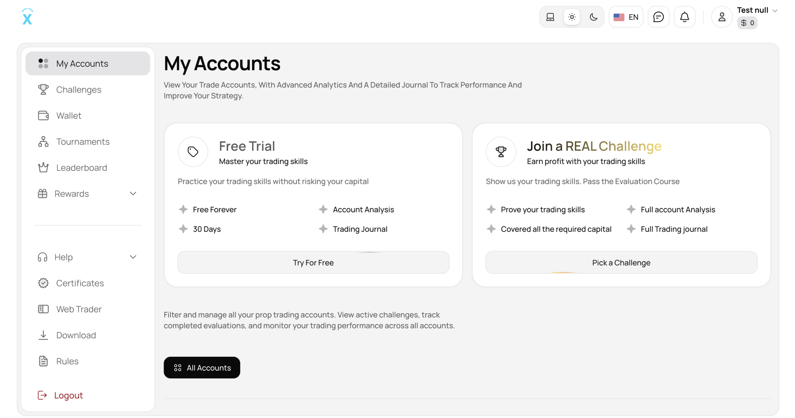 داشبورد CRM پراپ فرم وایت لیبل با ثبت‌نام معامله‌گر، KYC و پرداخت خودکار سود